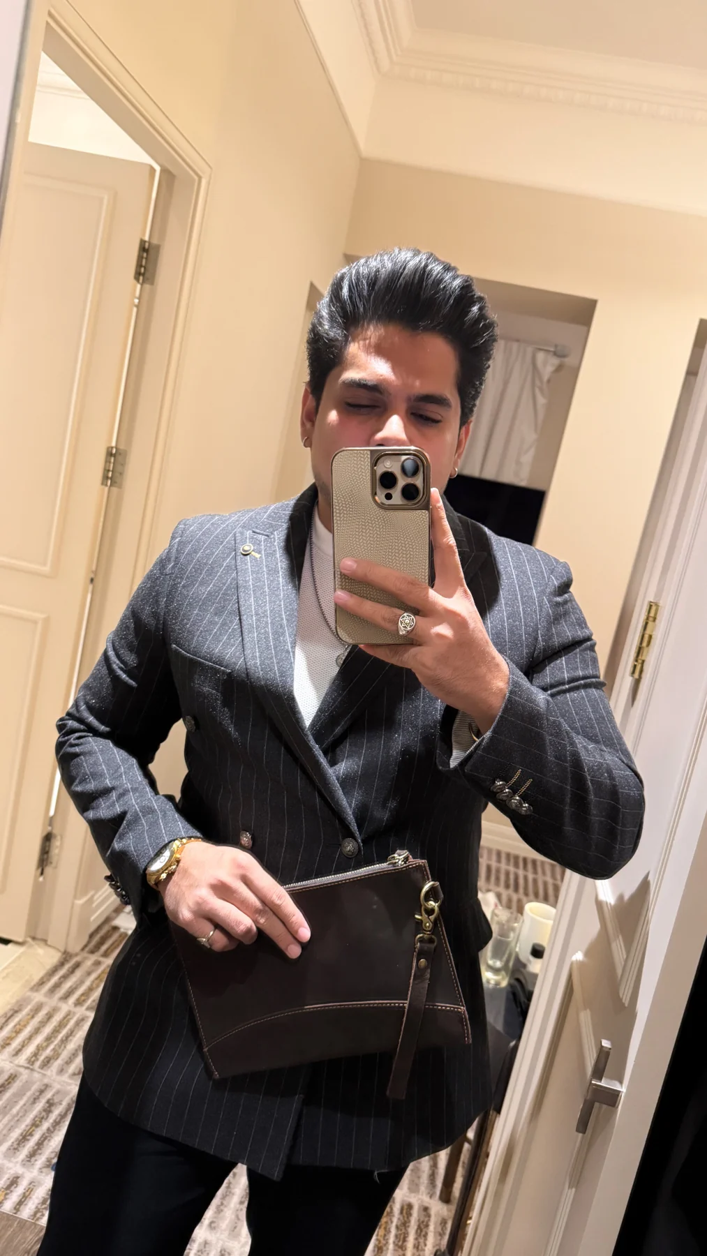 Muhammad Laraib Khan in Dubai Marina at night